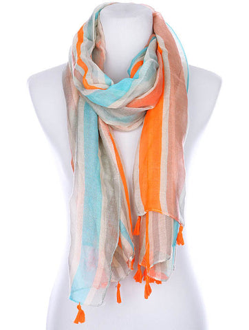 SCARF   NEON STRIPES  KYF99009TBLUMLT - Scarvesnthangs
 - 2