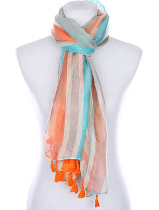 SCARF   NEON STRIPES  KYF99009TBLUMLT - Scarvesnthangs
 - 3