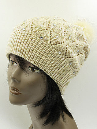 HAT AND CAP   DOUBLE LAYERED  KYH8180BEG - Scarvesnthangs
 - 3