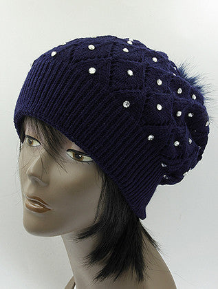 HAT AND CAP   DOUBLE LAYERED  KYH8180NVY - Scarvesnthangs
 - 3