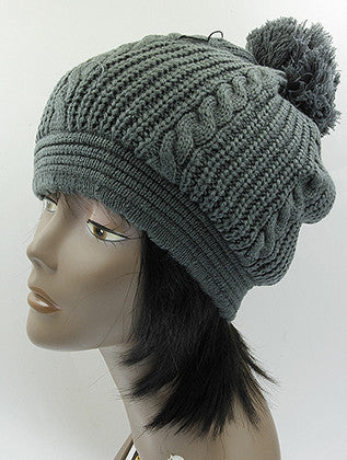 HAT AND CAP   DOUBLE LAYERED  KYH8183GRY - Scarvesnthangs
 - 3