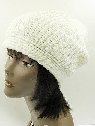 HAT AND CAP   DOUBLE LAYERED  KYH8183WHT - Scarvesnthangs
 - 3