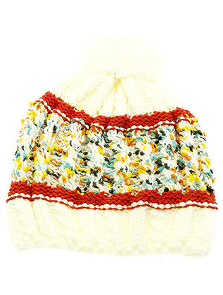 HAT AND CAP   POM POM  KYH8185WHT