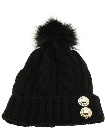 HAT AND CAP   POM POM  KYH8187BLK - Scarvesnthangs
 - 2