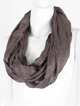SCARF   METALLIC THREAD  LAF23781BRO - Scarvesnthangs
 - 3