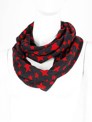 SCARF   STAR PRINT  LAF3942RED - Scarvesnthangs
 - 1