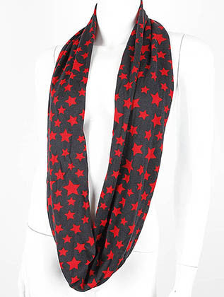 SCARF   STAR PRINT  LAF3942RED - Scarvesnthangs
 - 3
