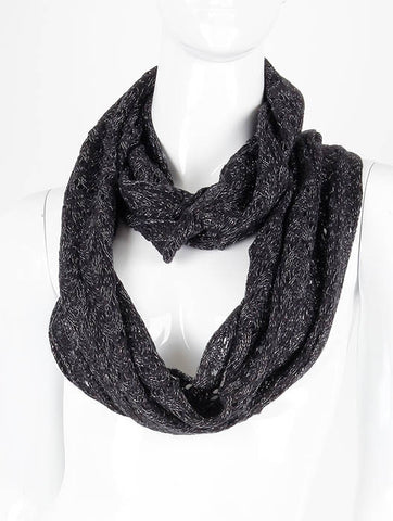SCARF   METALLIC THREAD ACCENT  LAF3966BLK - Scarvesnthangs
 - 2