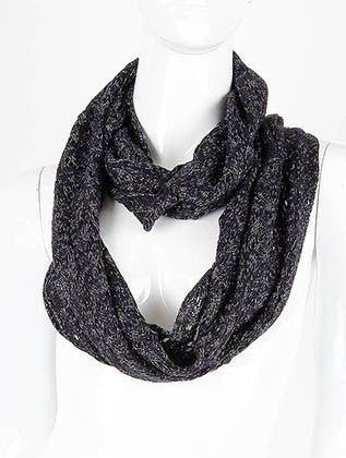 SCARF   METALLIC THREAD ACCENT  LAF3966BLK