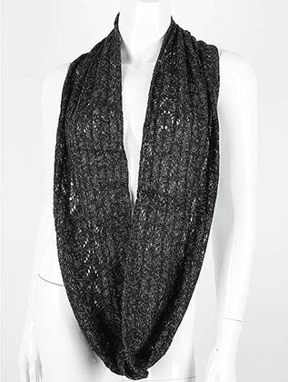 SCARF   METALLIC THREAD ACCENT  LAF3966BLK - Scarvesnthangs
 - 3