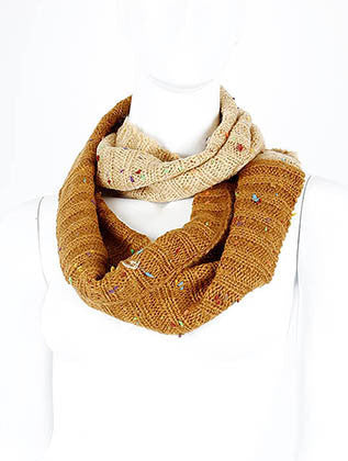 SCARF   MULTI COLORED FLECK YARN  LAF4015BEG - Scarvesnthangs
 - 1