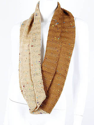 SCARF   MULTI COLORED FLECK YARN  LAF4015BEG - Scarvesnthangs
 - 3