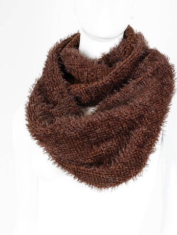 SCARF   EYELASH YARN  LAF4031BRO - Scarvesnthangs
 - 2