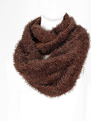 SCARF   EYELASH YARN  LAF4031BRO