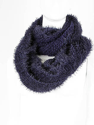 SCARF   EYELASH YARN  LAF4031NVY