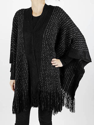 SCARF   METALLIC THREAD ACCENT  LAF4034BLK