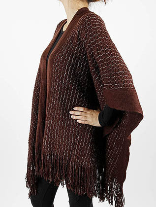 SCARF   METALLIC THREAD ACCENT  LAF4034BRO - Scarvesnthangs
 - 3