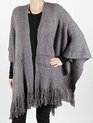 SCARF   METALLIC THREAD ACCENT  LAF4034GRY