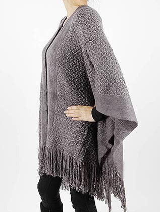 SCARF   METALLIC THREAD ACCENT  LAF4034GRY - Scarvesnthangs
 - 3