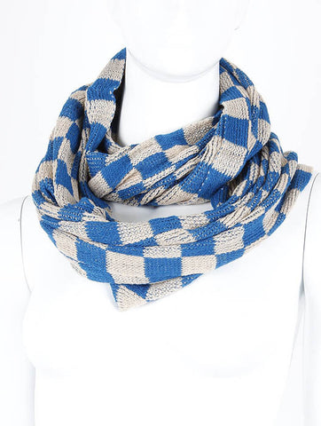 SCARF   CHECKER BOARD  LAF4058BLU - Scarvesnthangs
 - 2