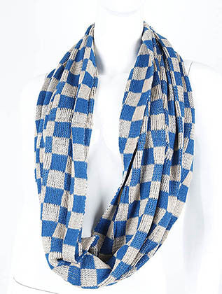 SCARF   CHECKER BOARD  LAF4058BLU - Scarvesnthangs
 - 3