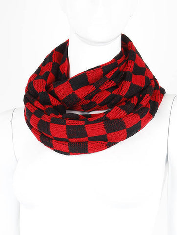 SCARF   CHECKER BOARD  LAF4058RED - Scarvesnthangs
 - 2
