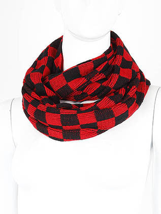 SCARF   CHECKER BOARD  LAF4058RED