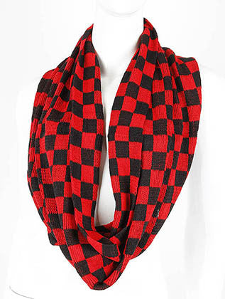 SCARF   CHECKER BOARD  LAF4058RED - Scarvesnthangs
 - 3