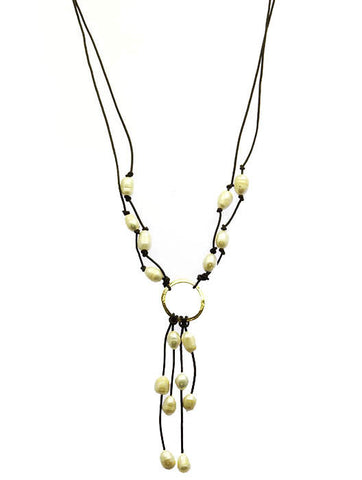 NECKLACE  LTN0079GDCRM - Scarvesnthangs
 - 2