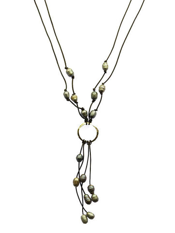 NECKLACE  LTN0079GDGRY - Scarvesnthangs
 - 2