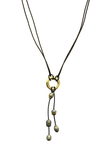 NECKLACE  LTN0080GDGRY - Scarvesnthangs
 - 2