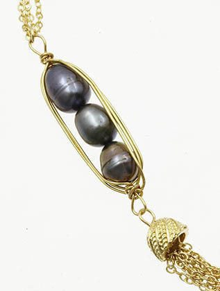 NECKLACE  LTN0091GDGRY - Scarvesnthangs
 - 3