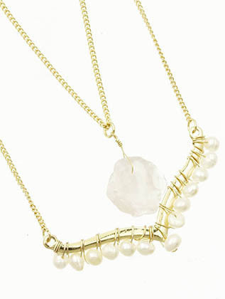 NECKLACE  LTN0109GDLPNK - Scarvesnthangs
 - 3