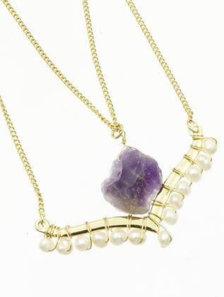 NECKLACE  LTN0109GDPUR - Scarvesnthangs
 - 3