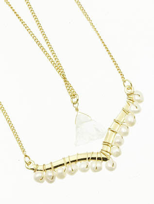 NECKLACE  LTN0109GDWHT - Scarvesnthangs
 - 3