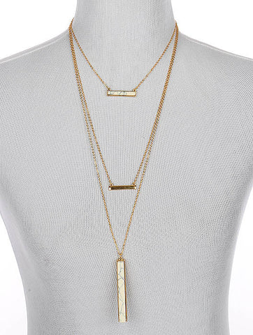 NECKLACE  LTN0122GDWHT - Scarvesnthangs
 - 2