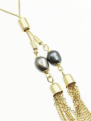 NECKLACE  LTN0136GDGRY - Scarvesnthangs
 - 3