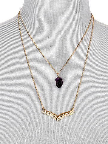 NECKLACE  LTS0109GDPUR - Scarvesnthangs
 - 2