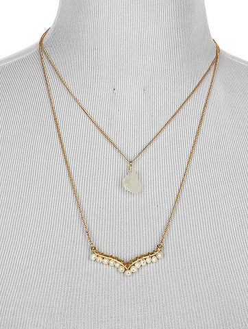 NECKLACE  LTS0109GDWHT - Scarvesnthangs
 - 2