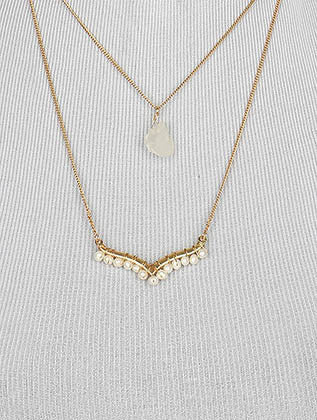 NECKLACE  LTS0109GDWHT - Scarvesnthangs
 - 3