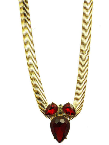 NECKLACE  LVS0075GDRED - Scarvesnthangs
 - 2