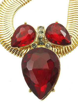 NECKLACE  LVS0075GDRED - Scarvesnthangs
 - 3