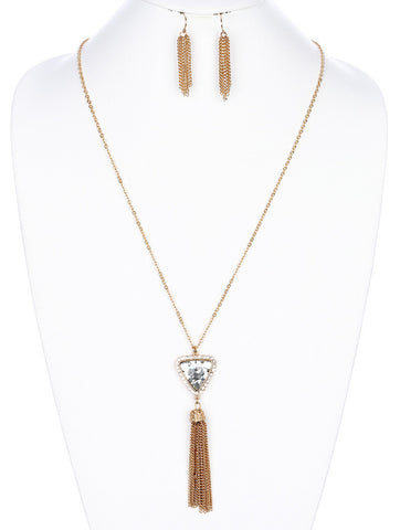 NECKLACE  LVS0085GDCLR - Scarvesnthangs
 - 2