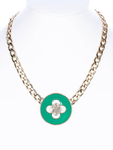 NECKLACE  LXN0187GDGRN - Scarvesnthangs
 - 2