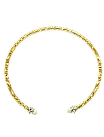 NECKLACE  LXN0367GDWHT - Scarvesnthangs
 - 2