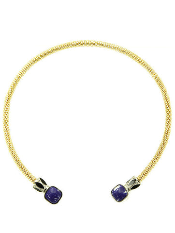 NECKLACE  LXN0371GDBLU - Scarvesnthangs
 - 2