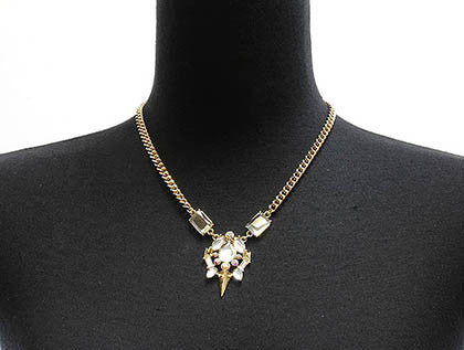 NECKLACE  LZN0203GDCLR - Scarvesnthangs
 - 3