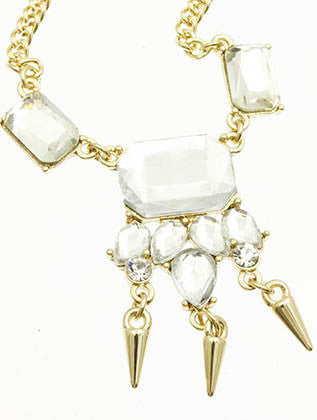 NECKLACE  LZN0209GDCLR - Scarvesnthangs
 - 3