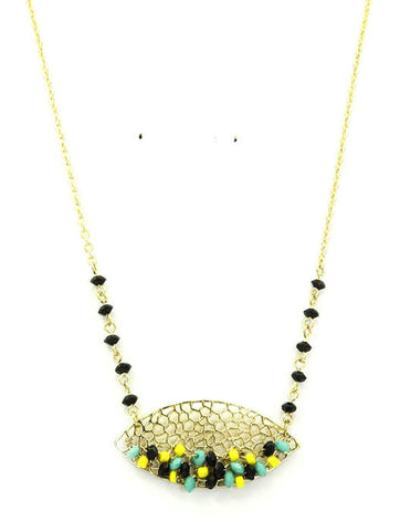 NECKLACE  LZN0214GDYEW - Scarvesnthangs
 - 2