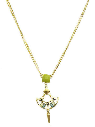 NECKLACE  LZN0248GDGRN - Scarvesnthangs
 - 2